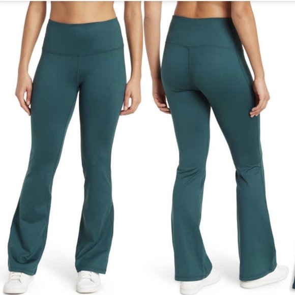 Zella Pants & Jumpsuits Nwt Zella Green Flare Yoga Pants Poshmark
